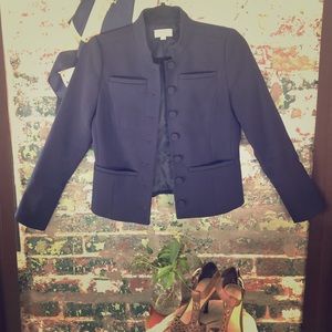 Petite LOFT Military Jacket Blazer - Dark Blue